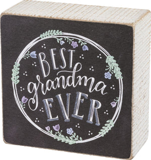Chalk Art Box Sign - Best Grandma Ever